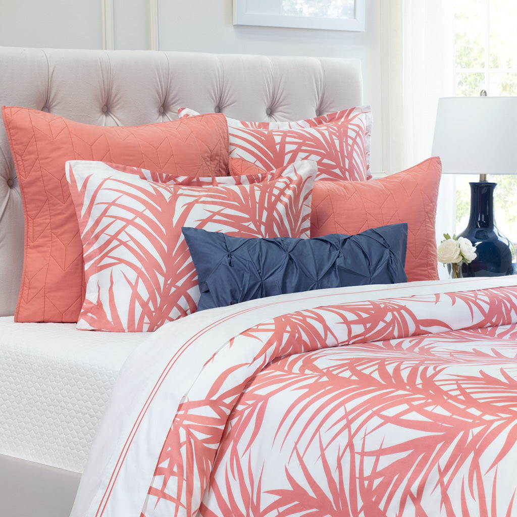 Bedroom inspiration and bedding decor | Coral Laguna Euro Sham Duvet Cover | Crane and Canopy