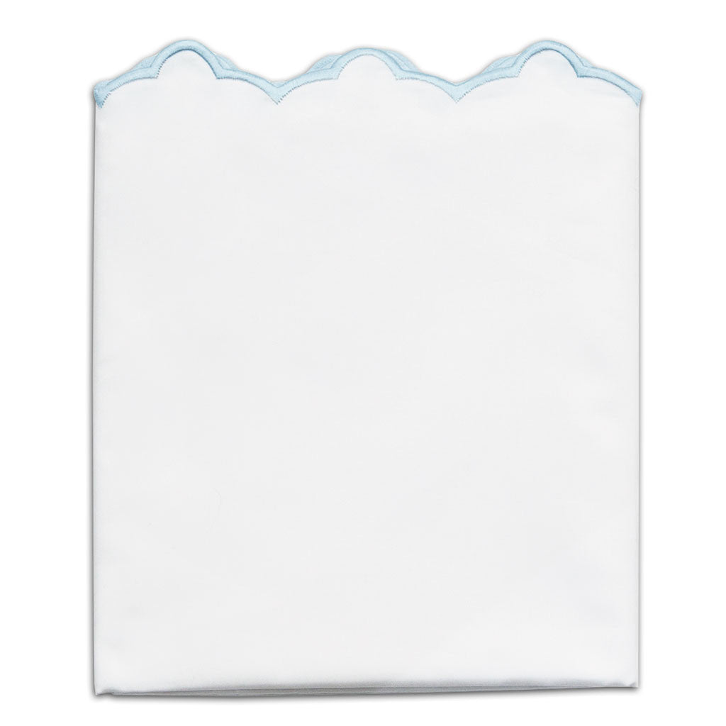 Bedroom inspiration and bedding decor | Light Blue Scalloped Embroidered Pillowcase Pair Duvet Cover | Crane and Canopy