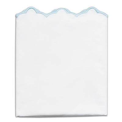 Light Blue Scalloped Embroidered Pillowcase Pair