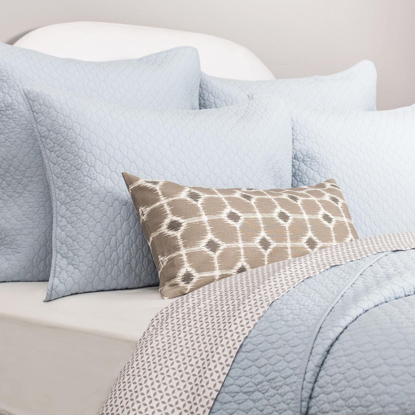 Light Blue Cloud Quilt Sham Pair