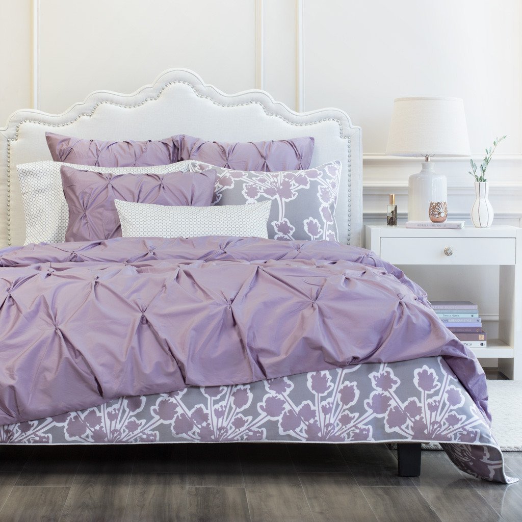 Lilac Valencia Pintuck Sham Pair
