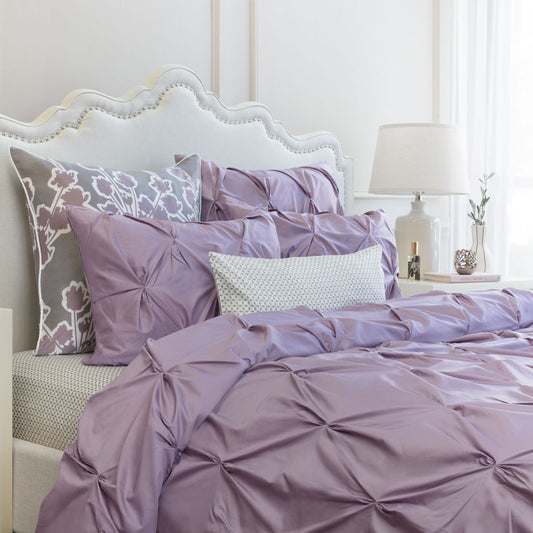 Lilac Valencia Pintuck Sham Pair