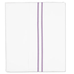 Lilac Purple Lines Embroidered Flat Sheet