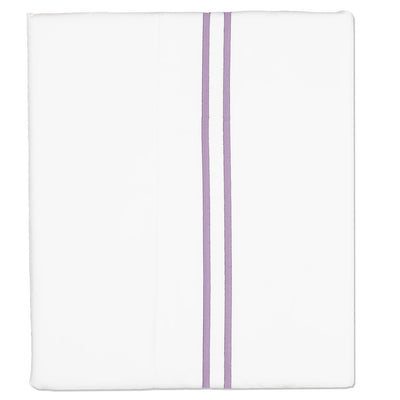 Lilac Purple Lines Embroidered Flat Sheet