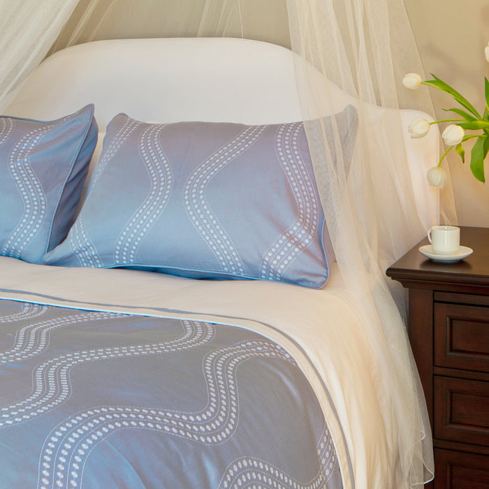 Bedroom inspiration and bedding decor | The Marina Blue Duvet Cover | Crane and Canopy