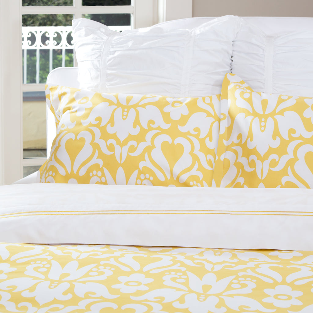 Bedroom inspiration and bedding decor | Montgomery Yellow Euro Sham Duvet Cover | Crane and Canopy
