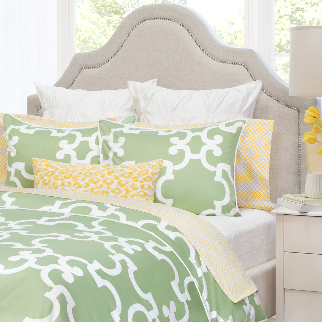 Bedroom inspiration and bedding decor | Green Noe Euro Sham Duvet Cover | Crane and Canopy
