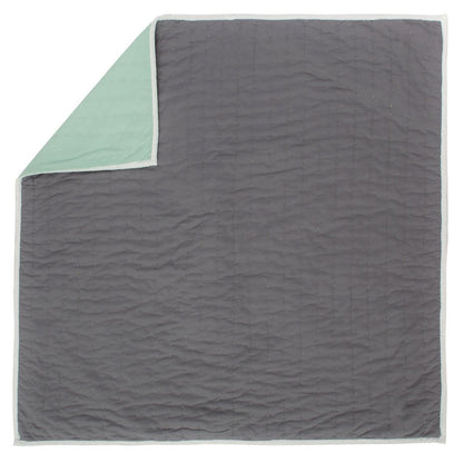Reversible Pick-Stitch Charcoal Grey Quilt Euro Sham
