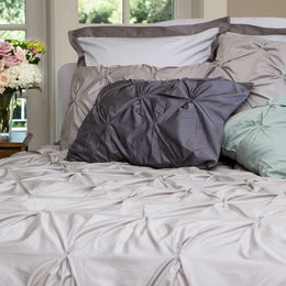 Dove Grey Valencia Pintuck Euro Sham