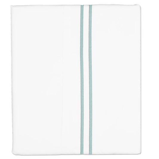 Porcelain Green Lines Embroidered Flat Sheet