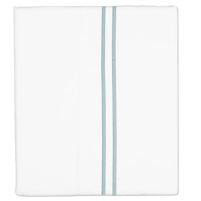 Porcelain Green Lines Embroidered Flat Sheet