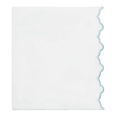 Porcelain Green Scalloped Embroidered Flat Sheet