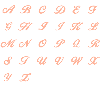 Image of all the letters in Script