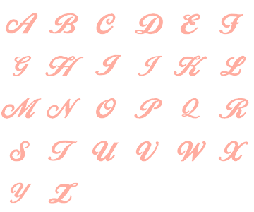Image of all the letters in Script