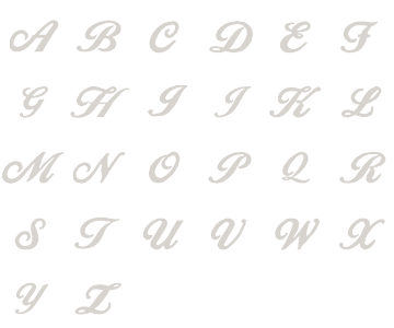 Image of all the letters in Script