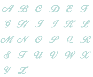 Image of all the letters in Script