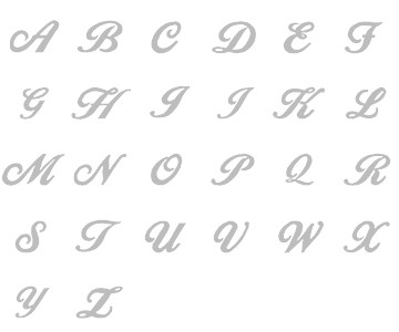 Image of all the letters in Script