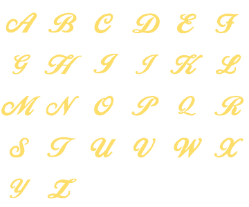 Image of all the letters in Script