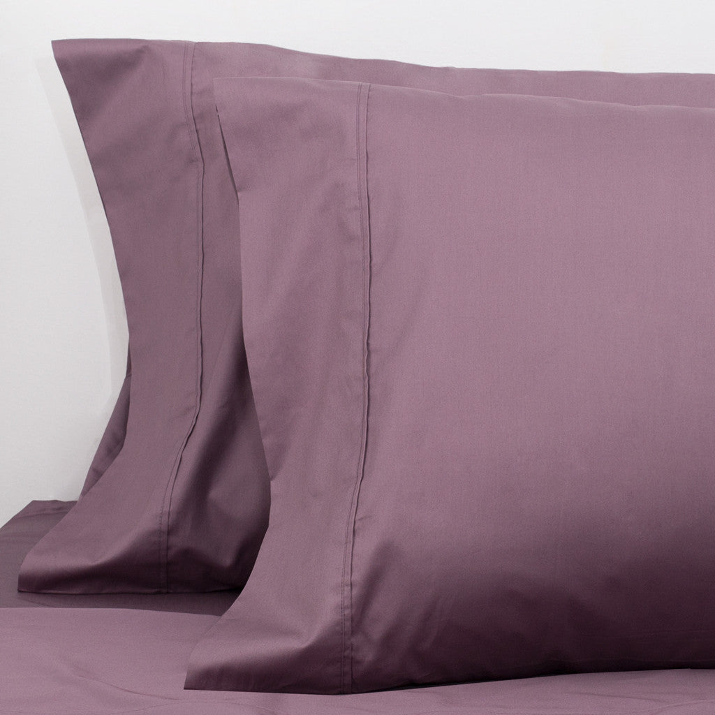 Bedroom inspiration and bedding decor | Plum Purple 400 Thread Count Pillowcase Pair Duvet Cover | Crane and Canopy