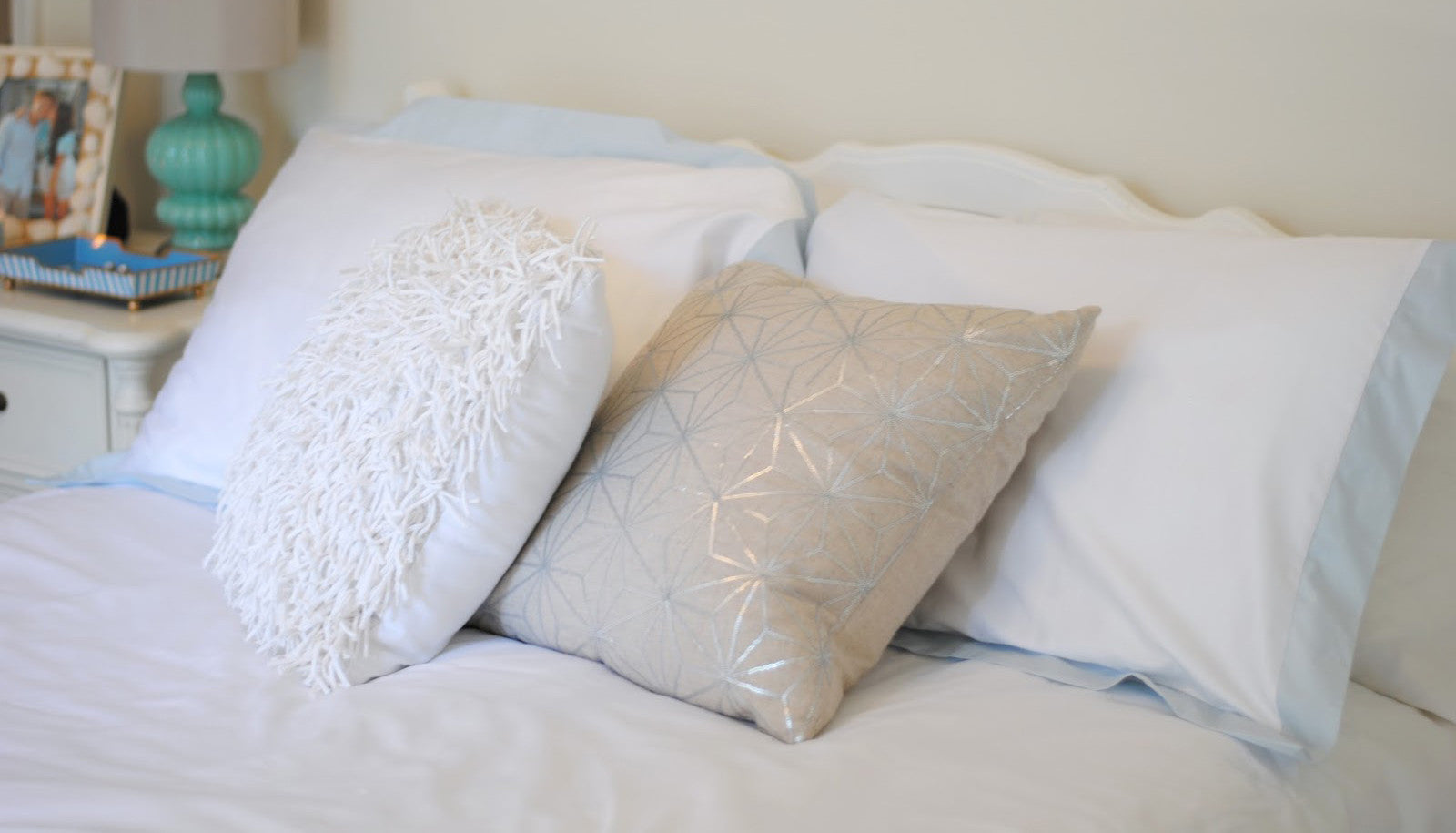 Crane and Canopy Designer Bedding as seen in Southern Curls and Pearls