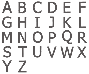 Image of all the letters in Author