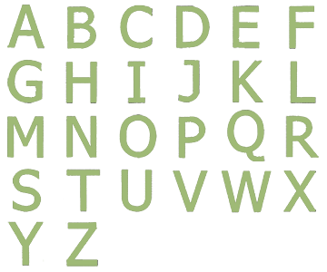 Image of all the letters in Author