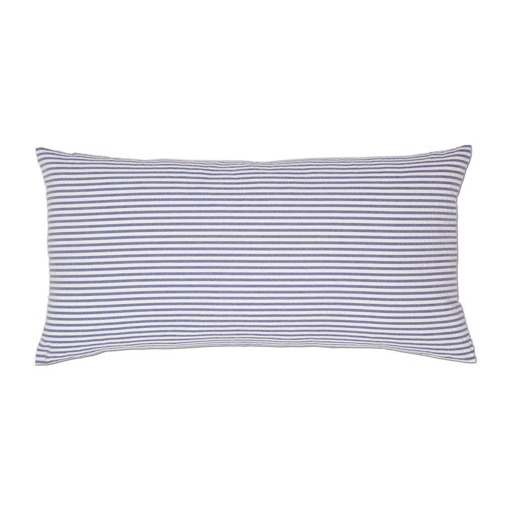 Bedroom inspiration and bedding decor | Blue Horizontal Seersucker Throw Pillow Duvet Cover | Crane and Canopy