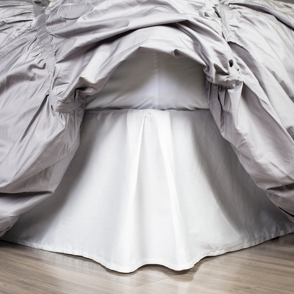 Bedroom inspiration and bedding decor | White Pleated Bed Skirt Duvet Cover | Crane and Canopy