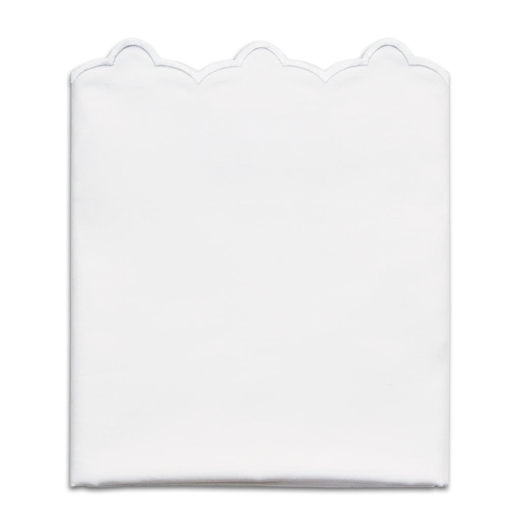 Bedroom inspiration and bedding decor | White Scalloped Embroidered Pillowcase Pair Duvet Cover | Crane and Canopy