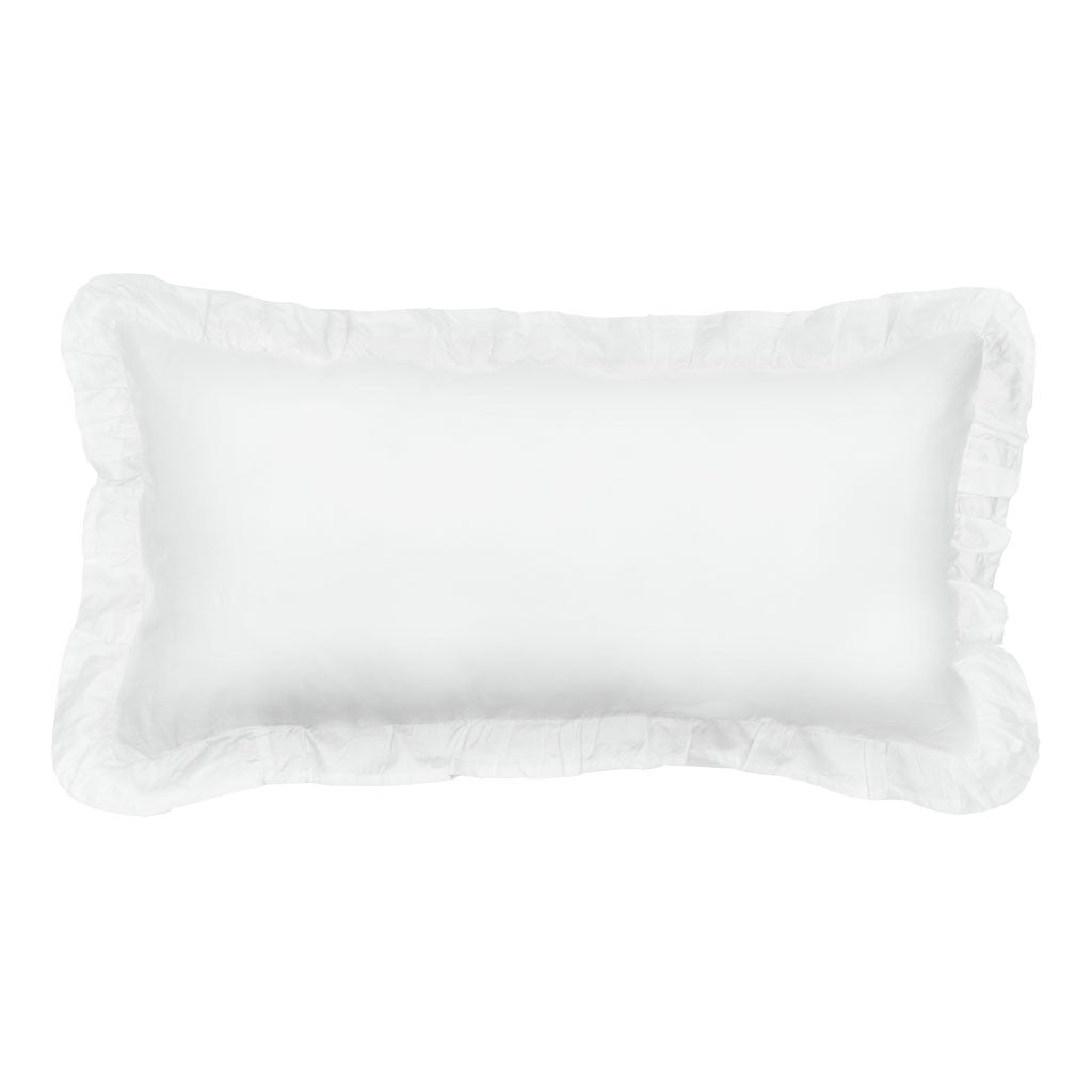 Ruffle Throw Pillow, The Soft White Ruffles