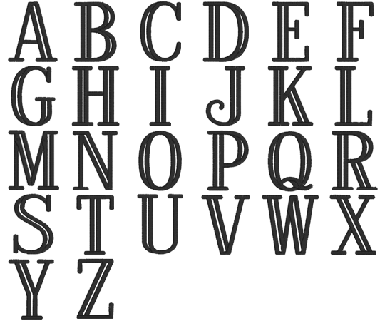 Image of all the letters in Studio