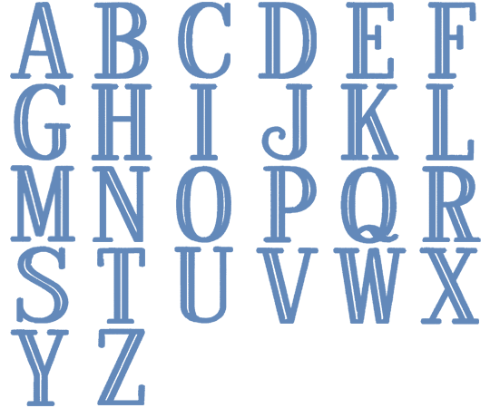 Image of all the letters in Studio