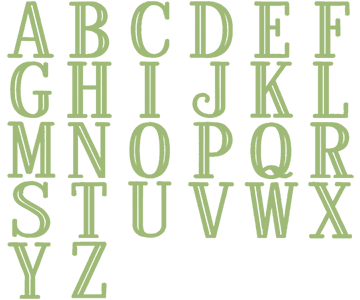 Image of all the letters in Studio