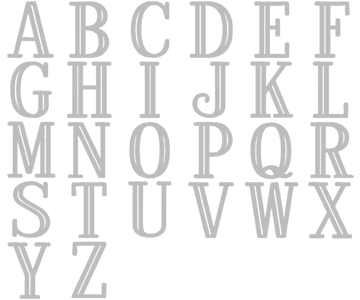 Image of all the letters in Studio