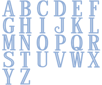 Image of all the letters in Studio