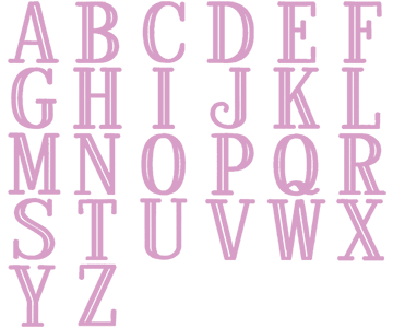 Image of all the letters in Studio