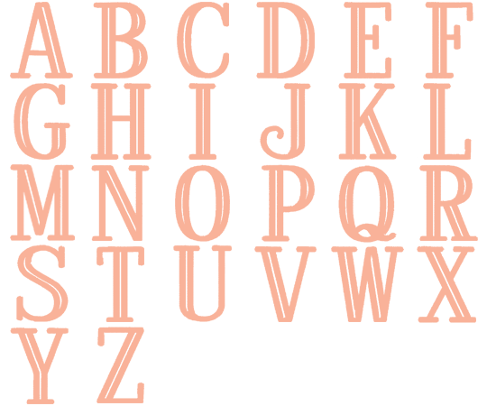 Image of all the letters in Studio