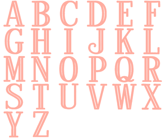 Image of all the letters in Studio