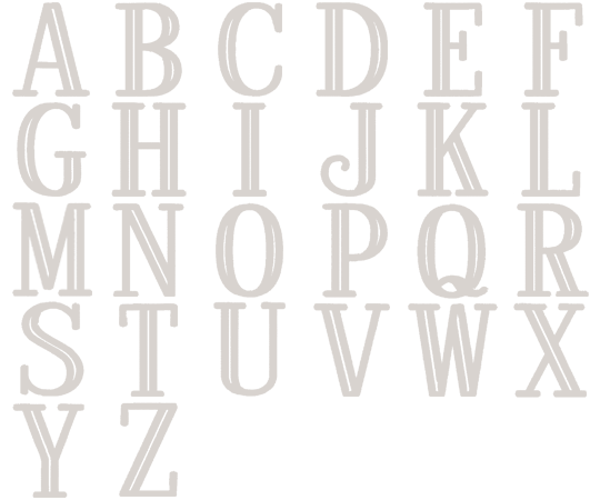 Image of all the letters in Studio