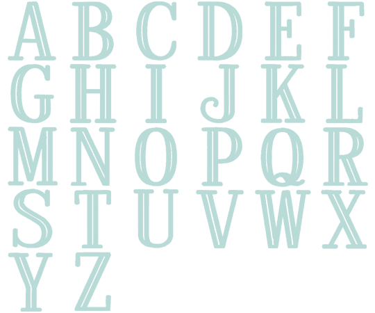 Image of all the letters in Studio