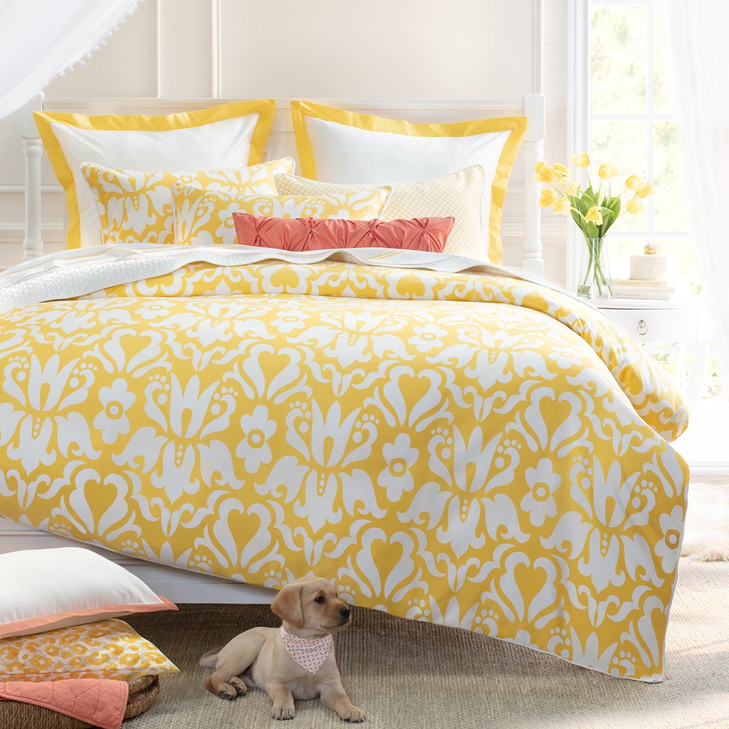 Yellow Linden Border Duvet Cover